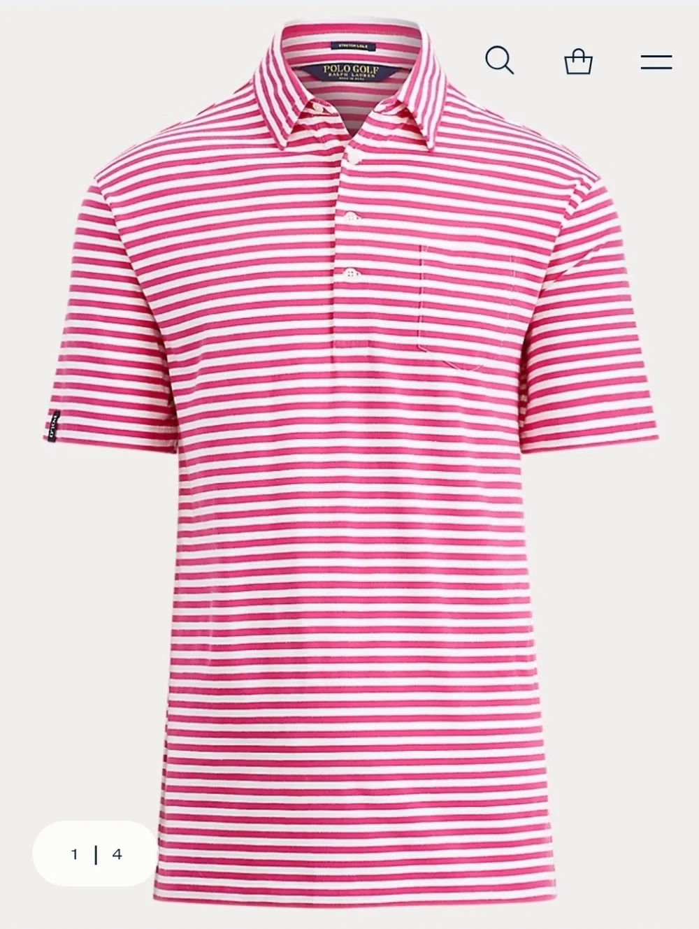 Ralph Lauren Lisle Golf Polo Classic Short-Sleeve Polo Magenta/White Size Large